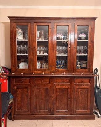 Vetrina 2 pezzi in legno 4 ante