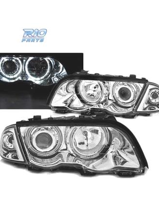 FARI BMW E46 98-01 CON OCCHI ANGELICI LED CROMATI