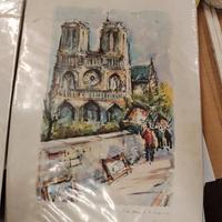 Set 3 Litografie Vintage Marius GIRARD – Parigi An