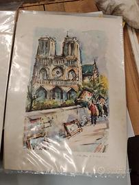 Set 3 Litografie Vintage Marius GIRARD – Parigi An