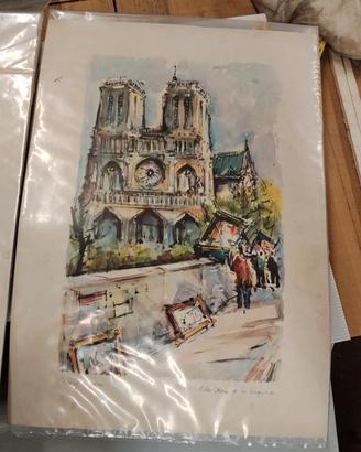 Set 3 Litografie Vintage Marius GIRARD – Parigi An