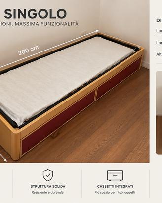 Letto singolo con cassetti- Milano Lotto