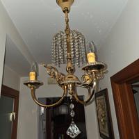 Lampadario in ottone e swarovski