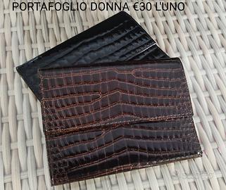 PORTAFOGLI DONNA E UOMO IN VERA PELLE NUOVI DA NEG