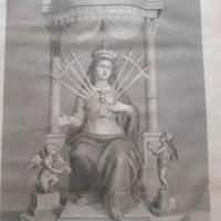 Antica incisione 1842 Maria SS. del Pianto –