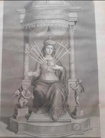 Antica incisione 1842 Maria SS. del Pianto –