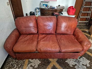 Divano letto in pelle