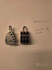 Bozzello per deriva a 3 pulegge