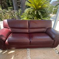Divano in vera Pelle Bordeaux