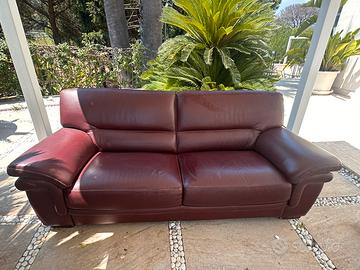 Divano in vera Pelle Bordeaux