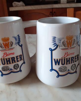 2 Boccali da birra Whurer in porcellana Cerarte