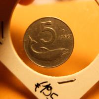 Moneta da 5 lire del 1956