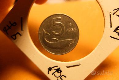 Moneta da 5 lire del 1956