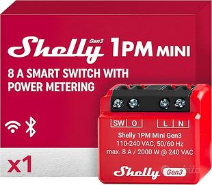 Shelly 1PM Mini Gen3, Relè Intelligente WiFi e Blu
