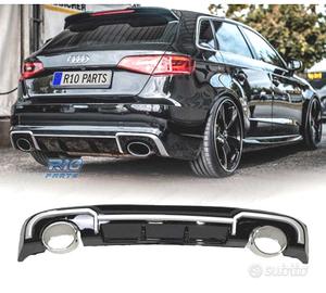 DIFFUSORE AUDI A3 SPORTBACK 16- LOOK RS3 + TERMINA