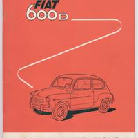 FIAT 600D manuale uso e manutenzione 1962 NUOVO