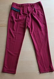 Pantalone donna rosso borgogna