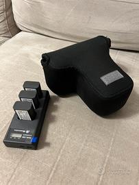 3 batterie + custodia per sony a6100 6400 a6700