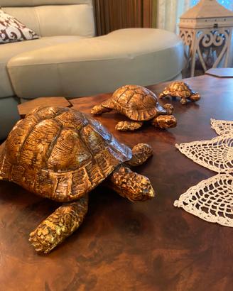 set 3 tartarughe decorative dorate