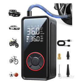 Compressore aria portatile auto + luce led – NUOVO