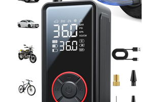 Compressore aria portatile auto + luce led – NUOVO