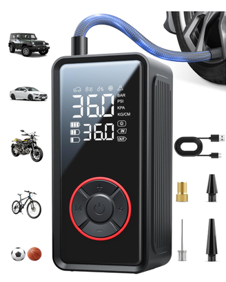 Compressore aria portatile auto + luce led – NUOVO