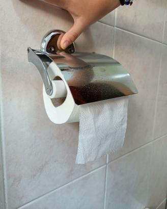Porta rotolo carta igienica in acciaio