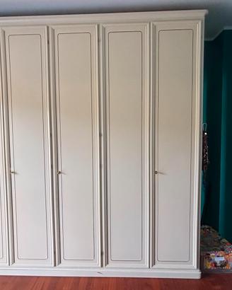 Armadio 5 ante, madia e comodini vero legno