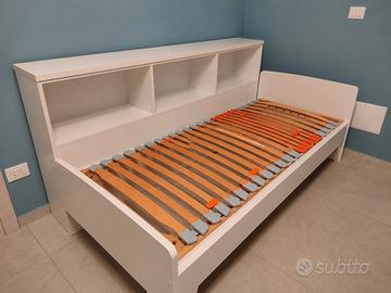 Letto singolo in legno con rete a doghe - mobile 