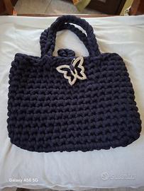 Borsa donna fatta a mano con farfalla