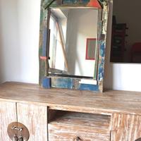 Specchio con cornice Shabby chic 82x63cm