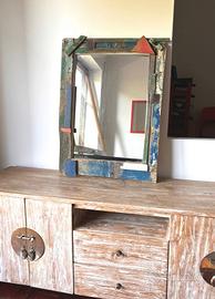 Specchio con cornice Shabby chic 82x63cm