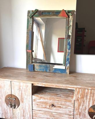Specchio con cornice Shabby chic 82x63cm