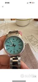 Orologi,casio mtp 1302 tiffany blue-full set raro