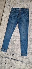 Jeans Jogger in Denim con Elastico