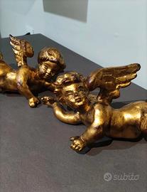 Antica coppia putti amorini Cherubini '900