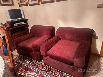 Poltrone in vellito color marrone