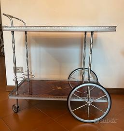 Carrello ottone e radica