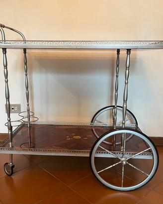 Carrello ottone e radica