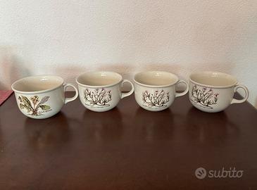 Tazze bianche da the con decorazioni