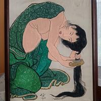 Arte giapponese, pannello dipinto su seta