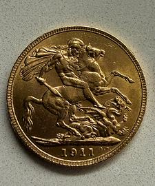 Sterlina oro Giorgio V anno 1911