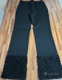 Pantalone donna con astracan alle caviglie