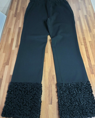 Pantalone donna con astracan alle caviglie