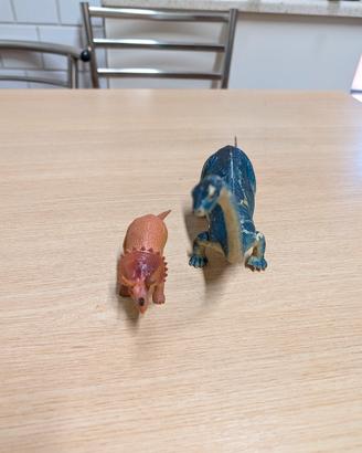 Lotto 2 Dinosauri Triceratopo e Sauropode Vintage 