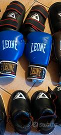 guantoni boxe ,parastinchi e parapiedi marca Leone