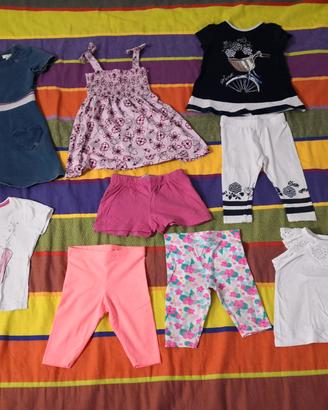 Lotto abbigliamento estivo bambina 2 anni 92 cm