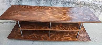 Mobile TV in legno massiccio artigianale con rotel