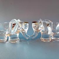 2 posacenere elefanti cristallo argento vintage