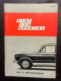 libretto uso e manutenzione fiat 125 special ed 69